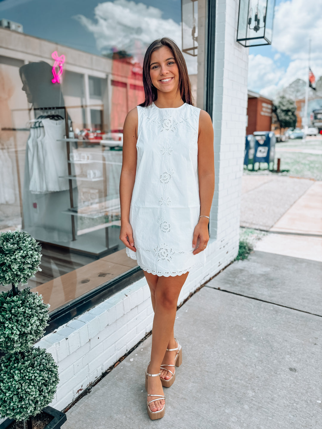 Ivory Cutout Embroidered Mini Dress The In Ivory Cutout Embroidered Mini Dress The In